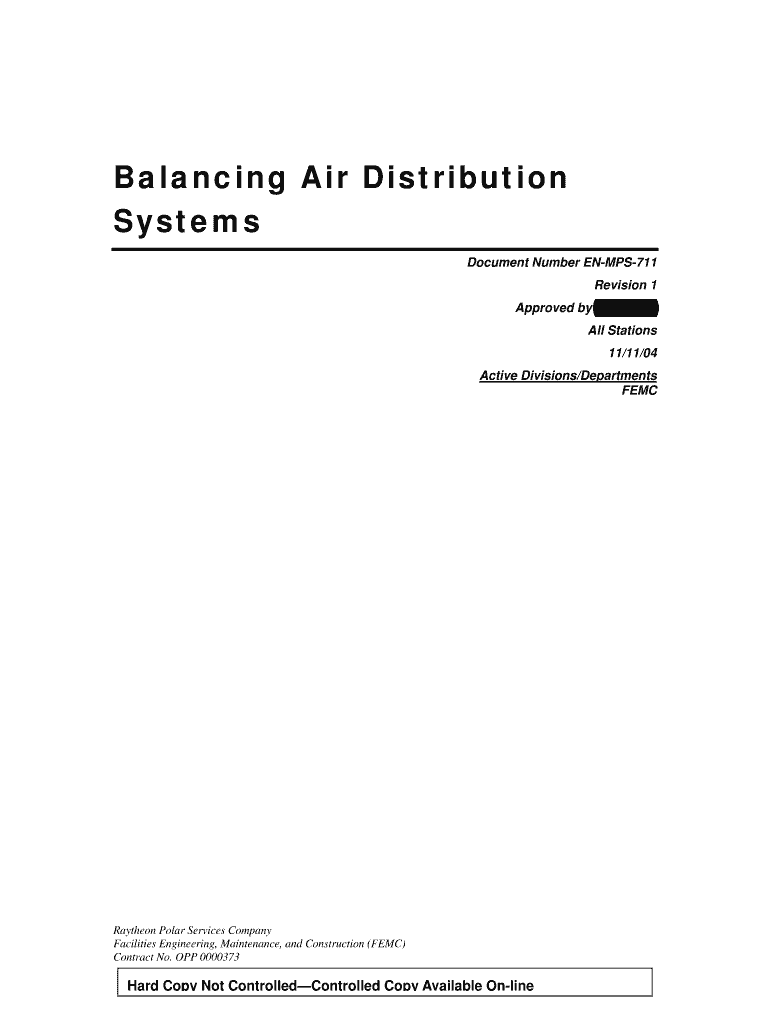 Get and Sign Air Balance Report  Form