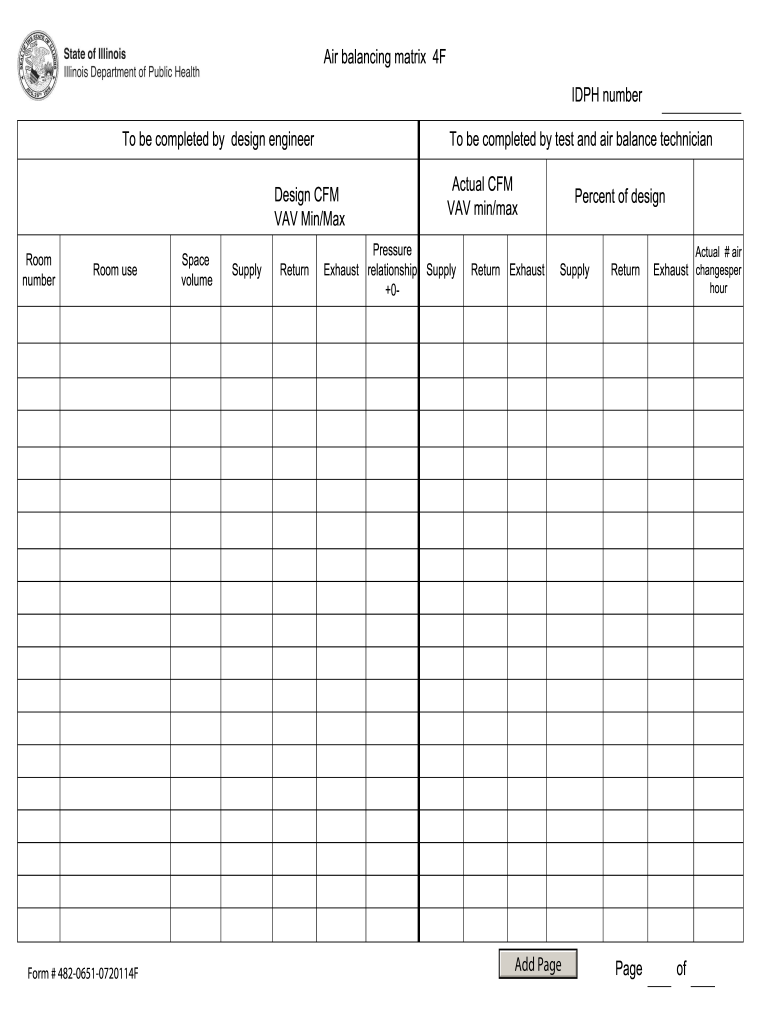 Air Balance Report Form