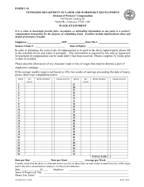  Fillable C 41 Wage Statement 2008-2024