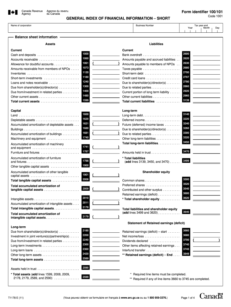  T1178 Form 2011