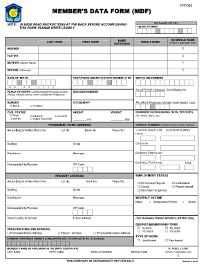 Philhealth Mdr Form