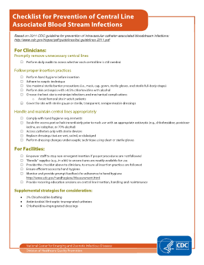 Central Line Checklist  Form