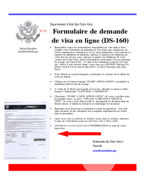 Formulaire De Demande De Visa En Ligne DS 160 Photos State