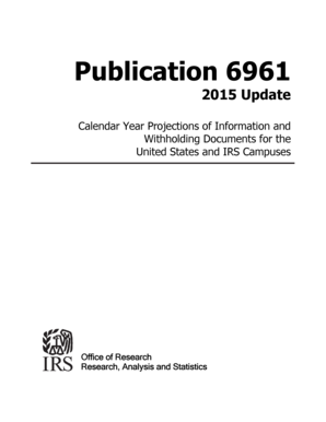  Publication 6961 Rev 7 Calendar Year Projections of Information and Withholding Documents for the United States and IRS Campuses 2020