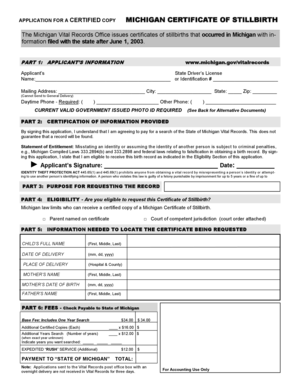 Get and Sign Birth  Stillbirth  Michigan 2015 Form