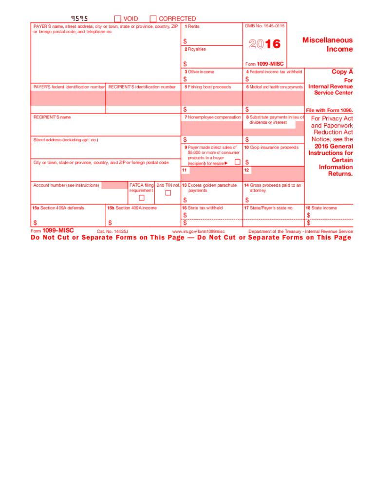  Blank 1099 Form 2016