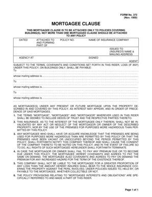 What Does a Mortgagee Clause Look Like  Form