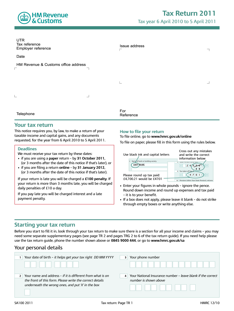  Sa100 Form 2020