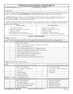 Clinical Privilege Form