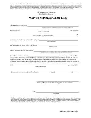 Lien Release Form Washington State