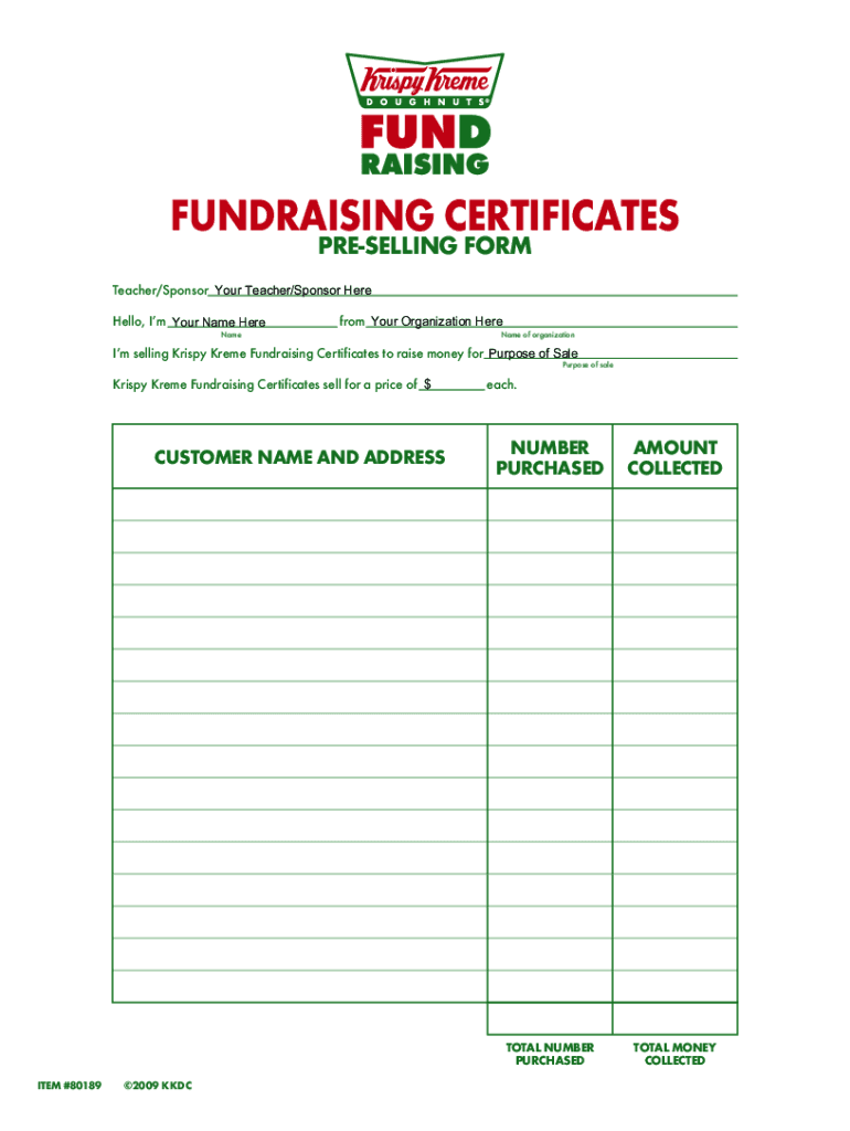 Krispy Kreme Donation Request  Form