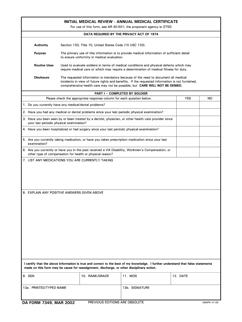 Da 7349 Form Fill Out And Sign Printable PDF Template SignNow