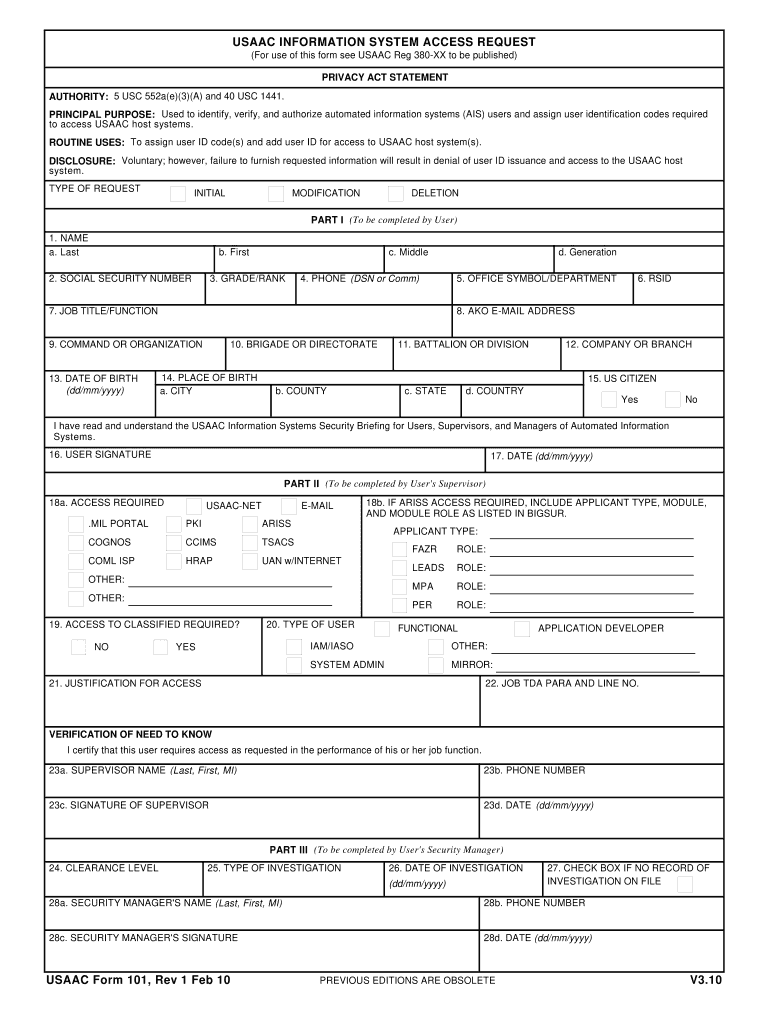 Usaac Form