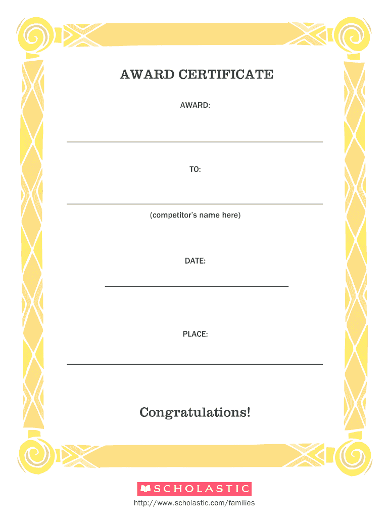 Congratulations Certificate Printable  Form