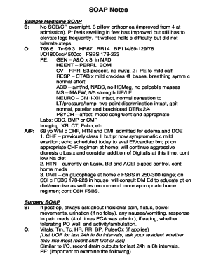 Soap Format for Progress Notes