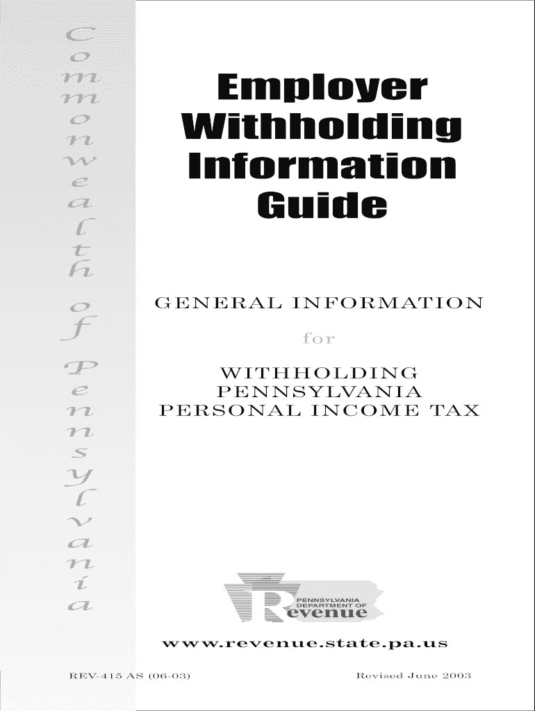 Employer Withholding Information Guide REV 415 Scorecpa Org