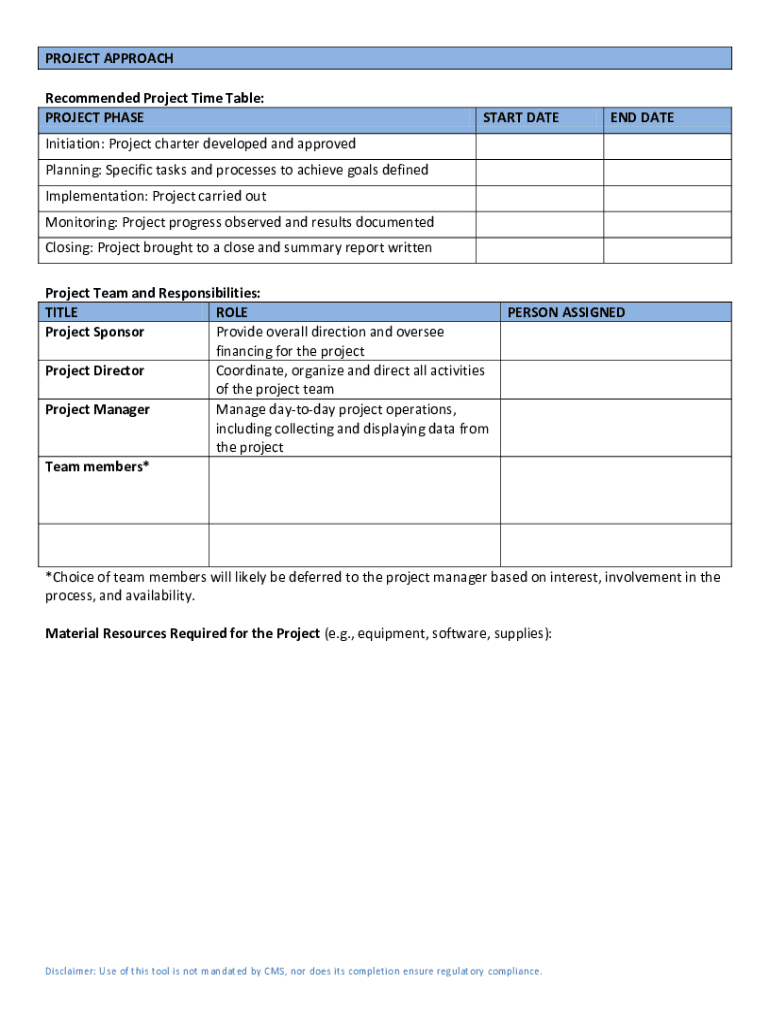 Project Charter Template  Form