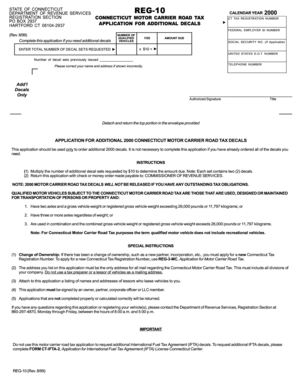 Reg 10 Connecticut Motor Carrier Road Tax  Form