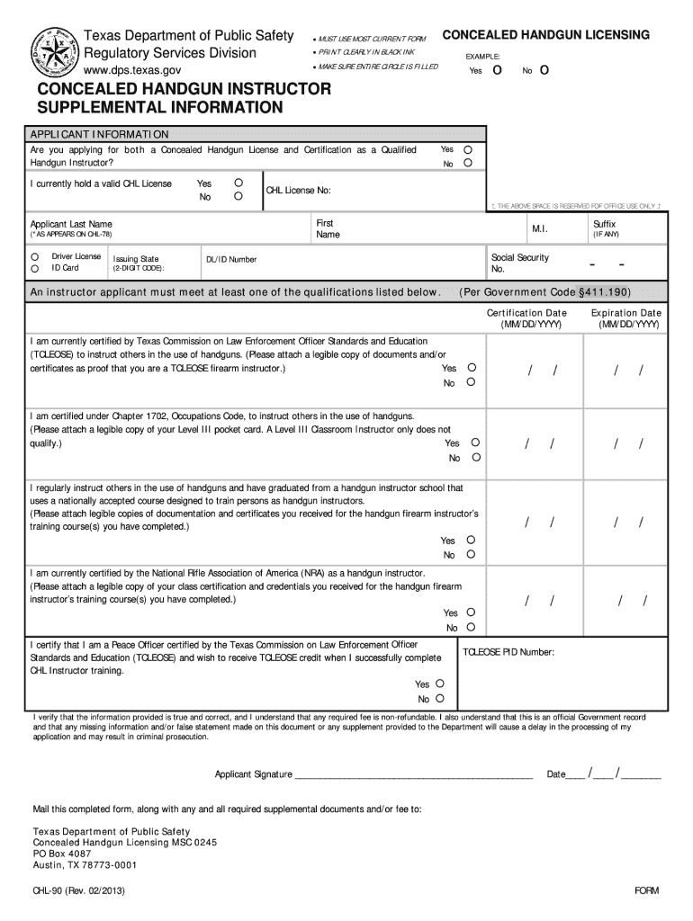  Chl 90 Form 2016