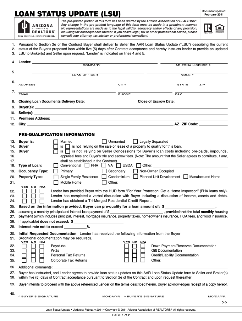 Loan Status Update Form