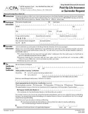 Gerber Life Insurance Surrender Form