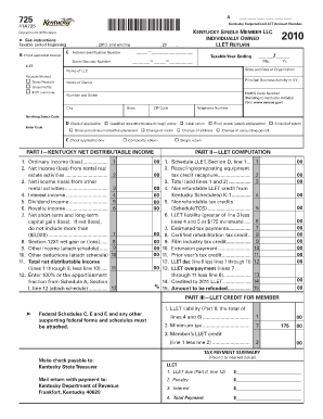 Ky Fillable in 725 Form