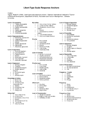 Likert Type Scale Response Anchors  Form