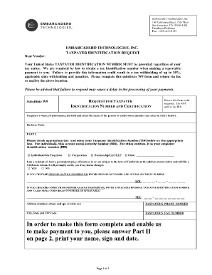 Request for W 9 Sample Letter  Form