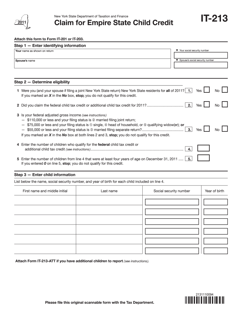 Empire State Child Credit Instructions Form