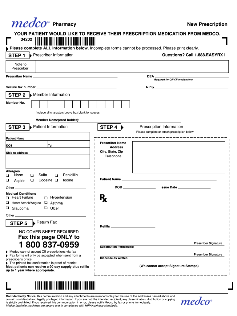 Medco Prescription Fax Form