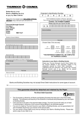 Thurrock Council Council Tax Direct Debit Instruction Form Thurrock Council Council Tax Direct Debit Instruction Form Thurrock G