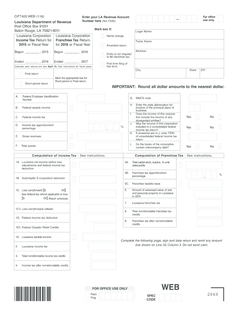 Louisiana Form Cift 620