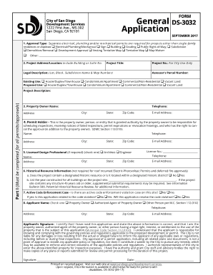  Fillable General Application Form DS 3032 2013