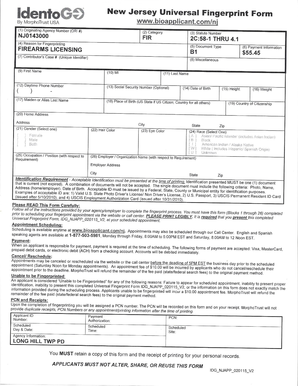 Identogo Firearms Fingerprint  Form