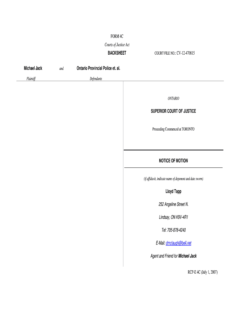  Form 4c Backsheet Example 2007-2024