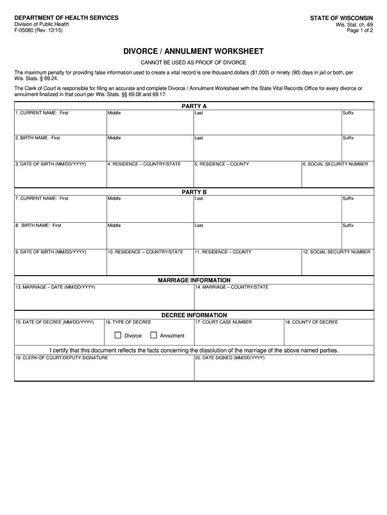 F 05080  Form