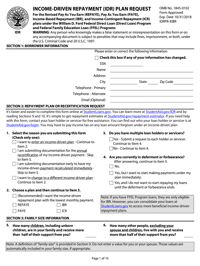 Idr Application PDF  Form