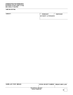 What is Navy Form 1070613