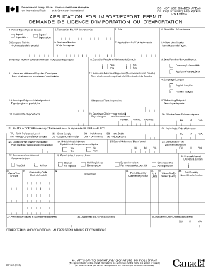 Application for Importexport Permit Form