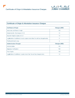 Certificate of Origin Dubai Sample  Form