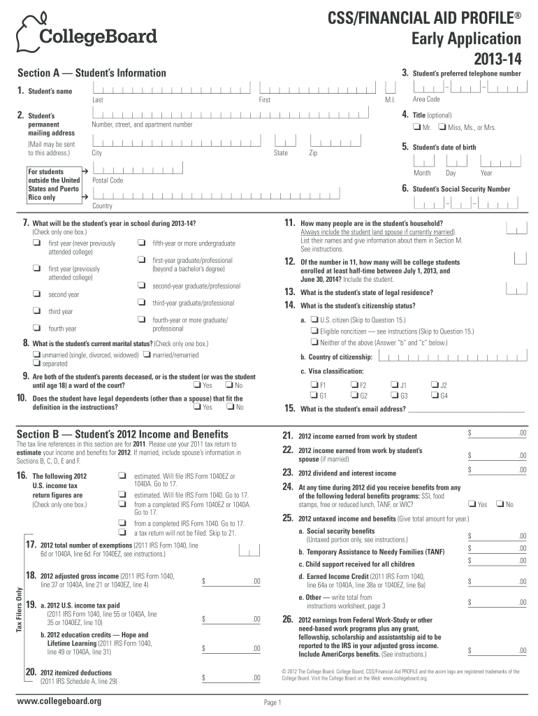 Css Profile PDF  Form