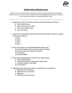 Kine 1020 Midterm Exam  Form