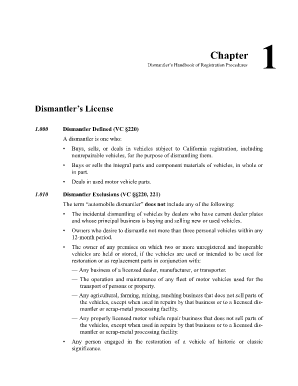 Dismantler License California  Form