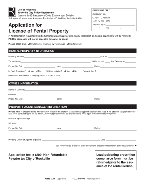 Single Family Residential Lease Rockville Form