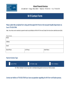 Chicago Public Schools W9 Form