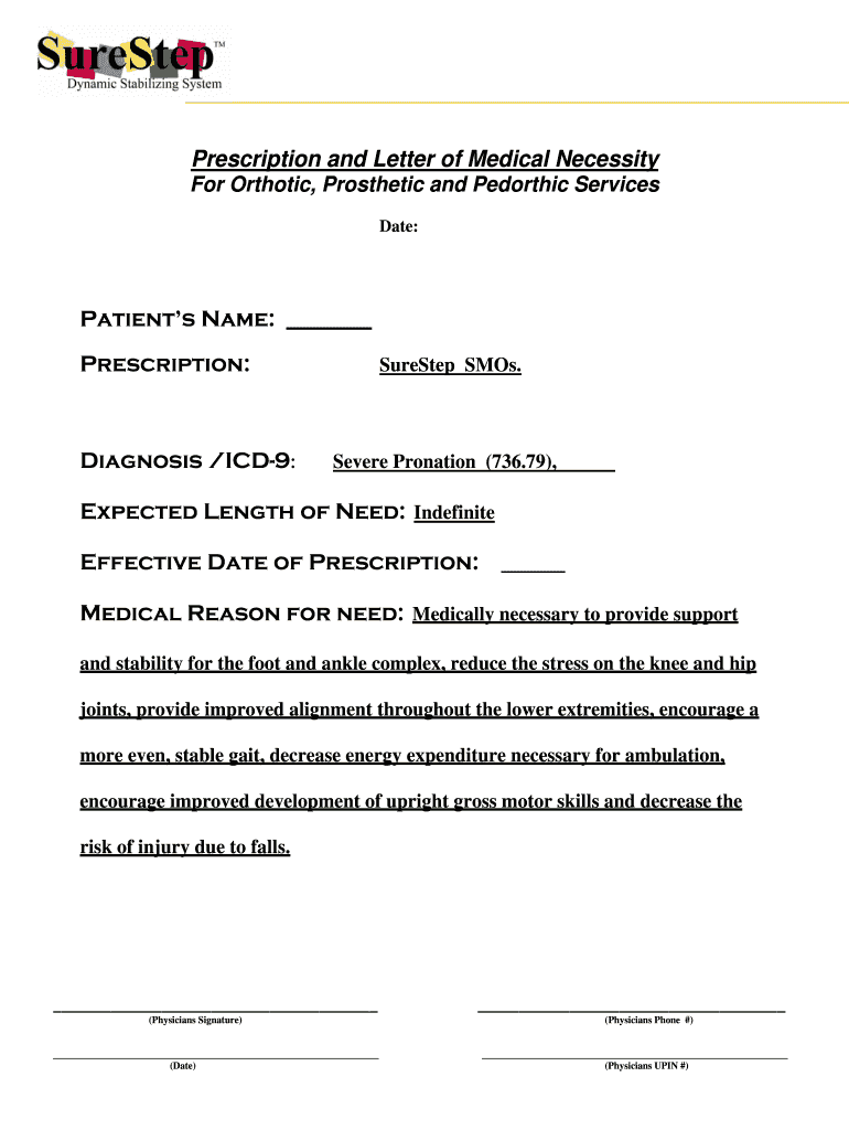 Letter of Medical Necessity Template  Form