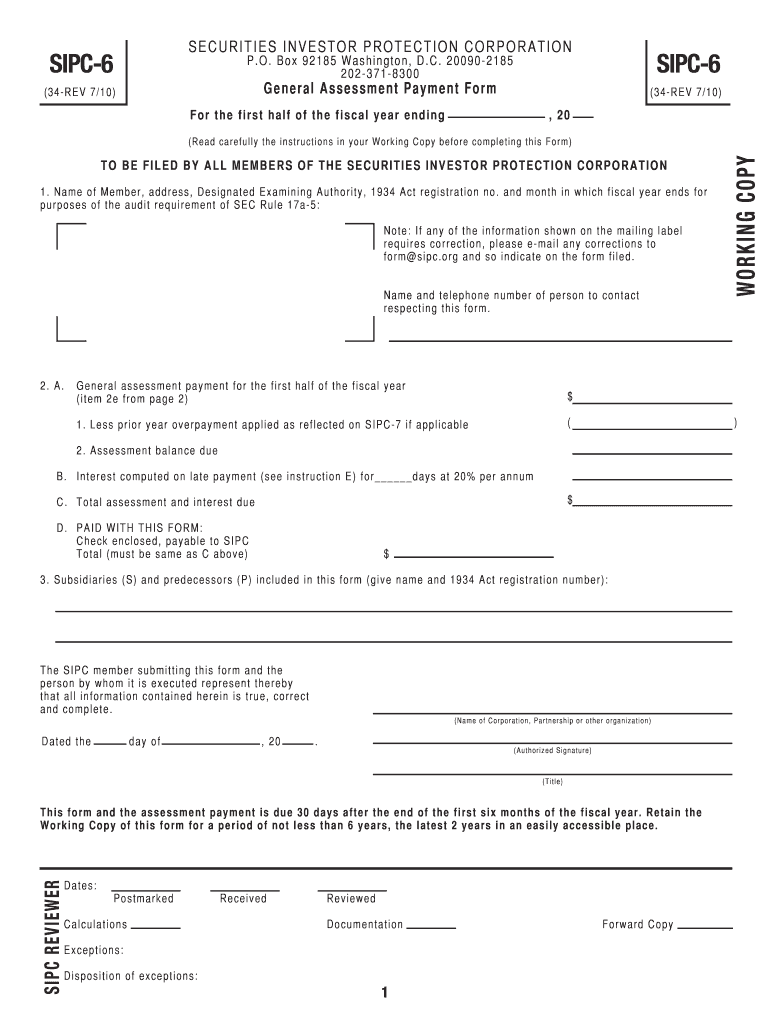 Sipc 6 Form