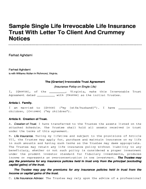 Crummey Letter Sample  Form