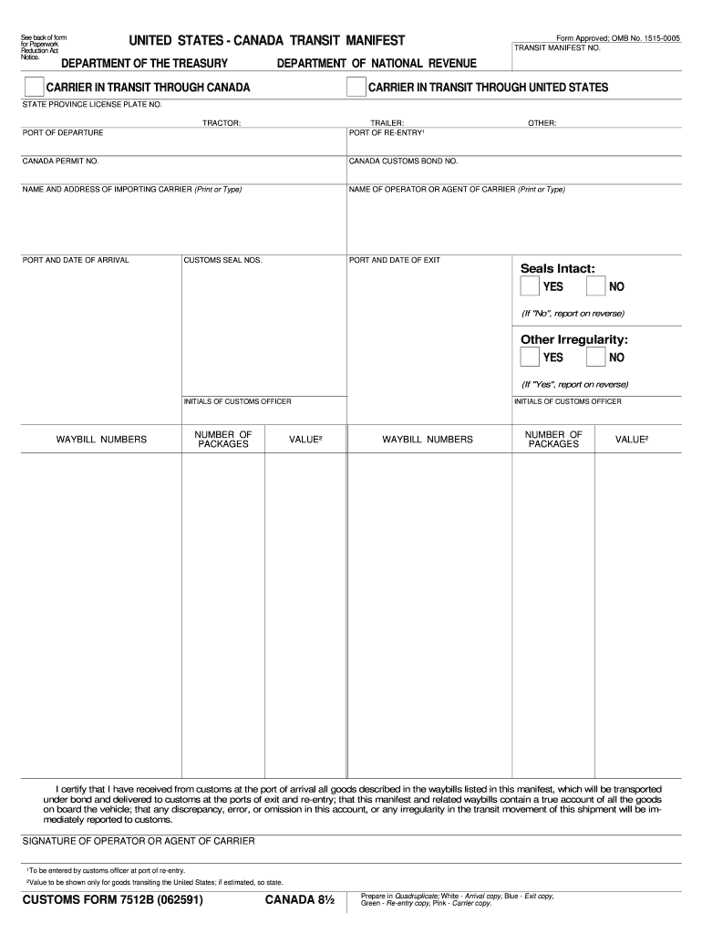 Truck Manifest Template  Form