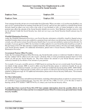 Irs Form Ssa 1945